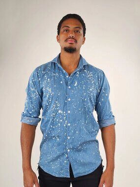 Brisk Bleach Splash Denim Shirt